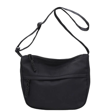 Xajzpa Korean Version Crossbody Shoulder Bag for Women's Commuting Small Cloth Bag Simple Nylon Shoulder Bag for Japanese Students